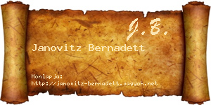 Janovitz Bernadett névjegykártya