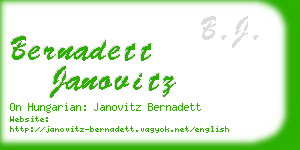 bernadett janovitz business card